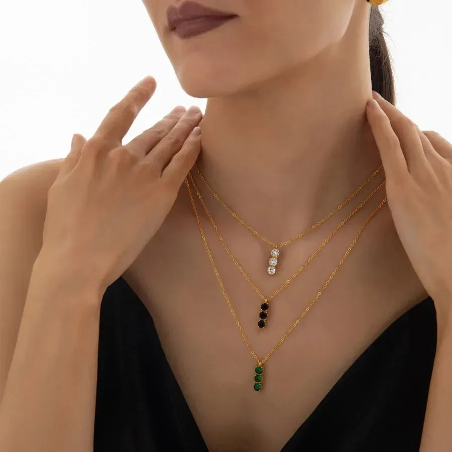 Dainty Drop Diamond Pendant Necklace - Diatoms