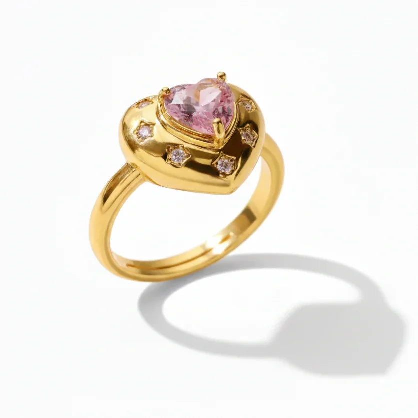 Juliet Pink Heart Ring