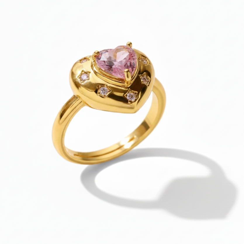 Juliet Pink Heart Ring