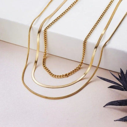 Luxe Tagged Gold Layered Chain Necklace