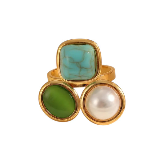 Retro Vintage Style Adjustable Ring - Diatoms
