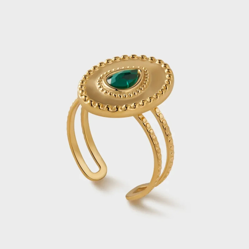 Majestic Emerald Radiance Ring - Diatoms