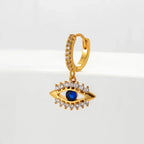 Emerald Evil Eye Drop Earrings