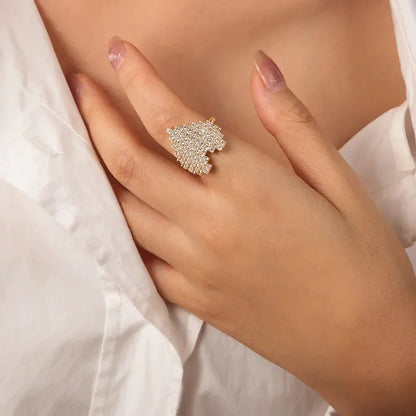 Heart Shape Adjustable Ring - Diatoms