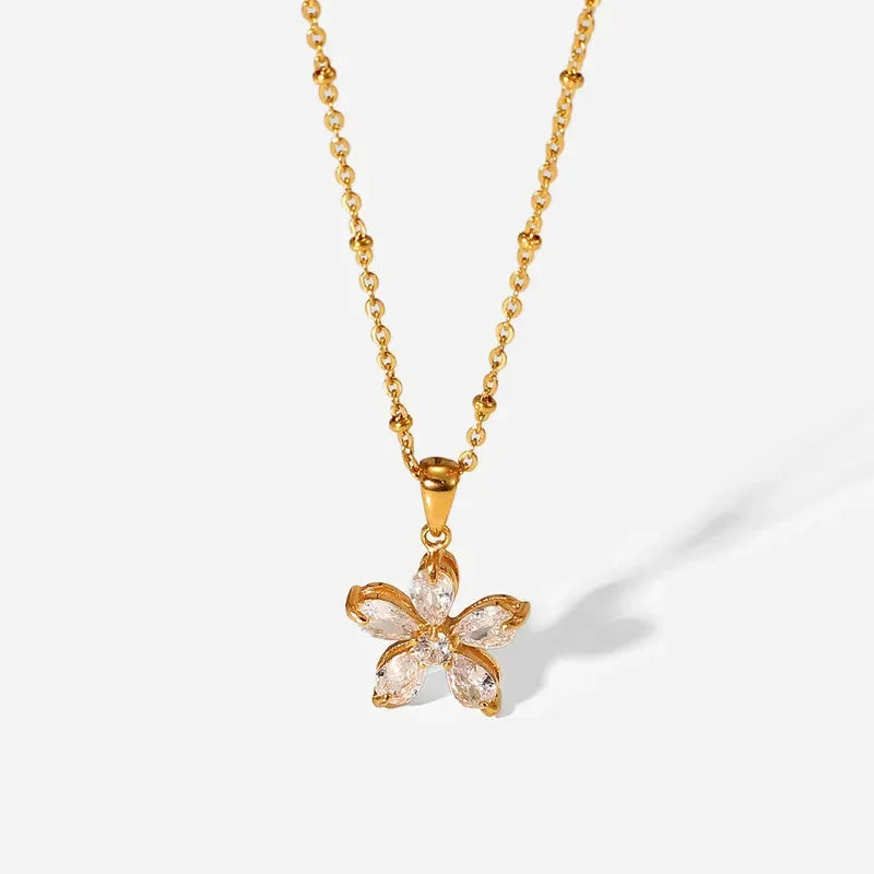 Floral Diamond Necklace - Diatoms