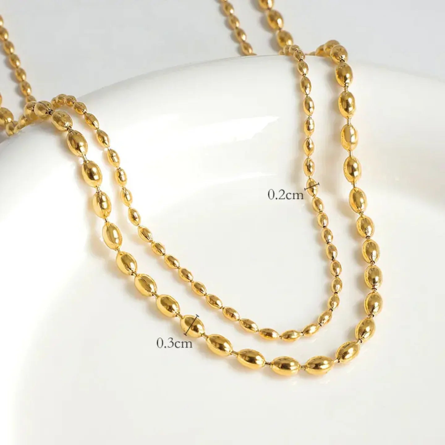 Gold Beaded Necklace - Diatoms