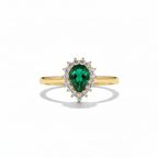 Emerald Green Diamond Ring