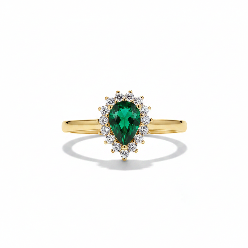 Emerald Green Diamond Ring