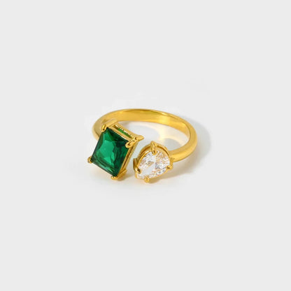 Emerald Elegance Duo Ring - Diatoms