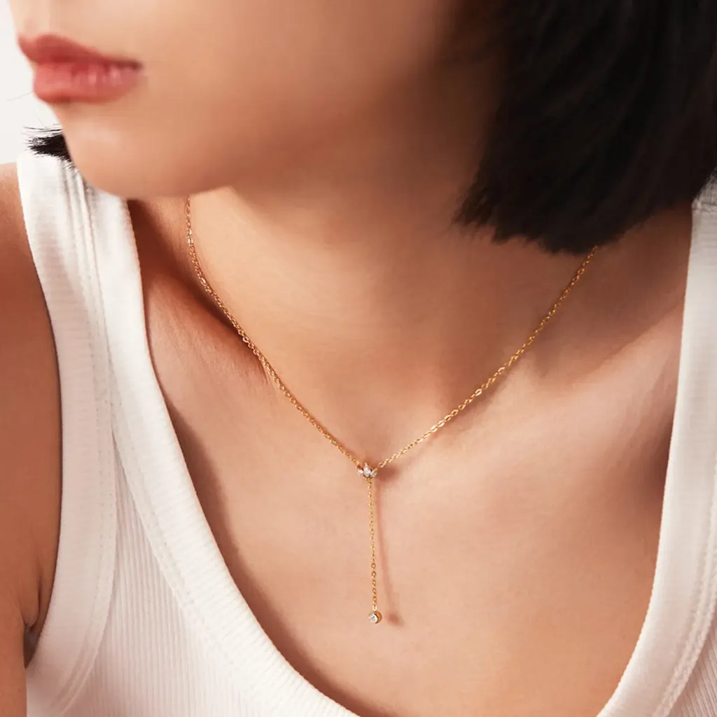 Dream Lariat Diamond Necklace - Diatoms