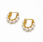 U Shape Pearls Earrings - Diatoms