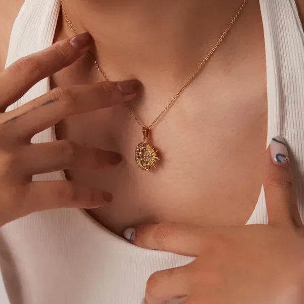 Golden Eclipse Necklace - Diatoms