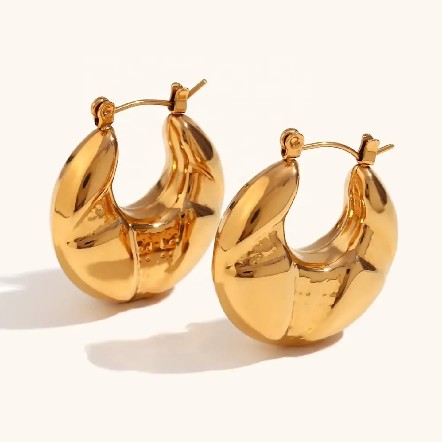Golden Dazzle Hoop Earrings - Diatoms