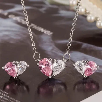 Diatoms Aura Heart Pendant & Studs - Diatoms