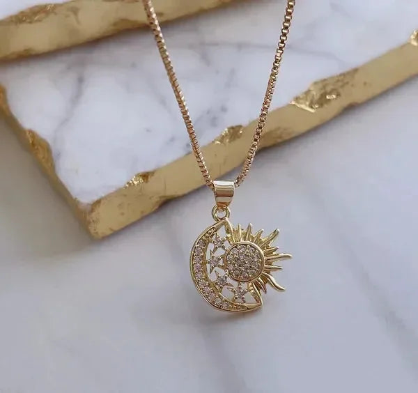 Golden Eclipse Necklace - Diatoms