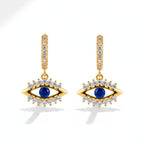 Emerald Evil Eye Drop Earrings