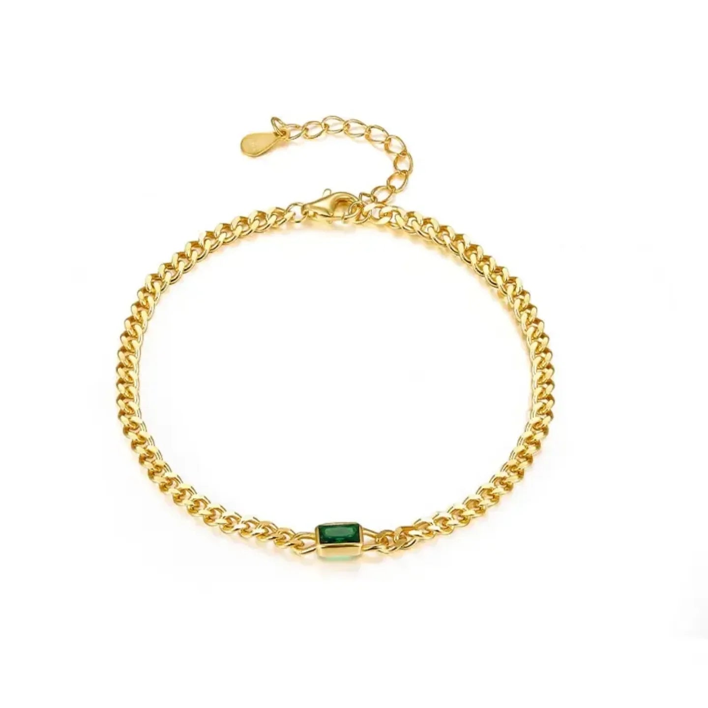 Golden Green Stone Elegance Bracelet - Diatoms