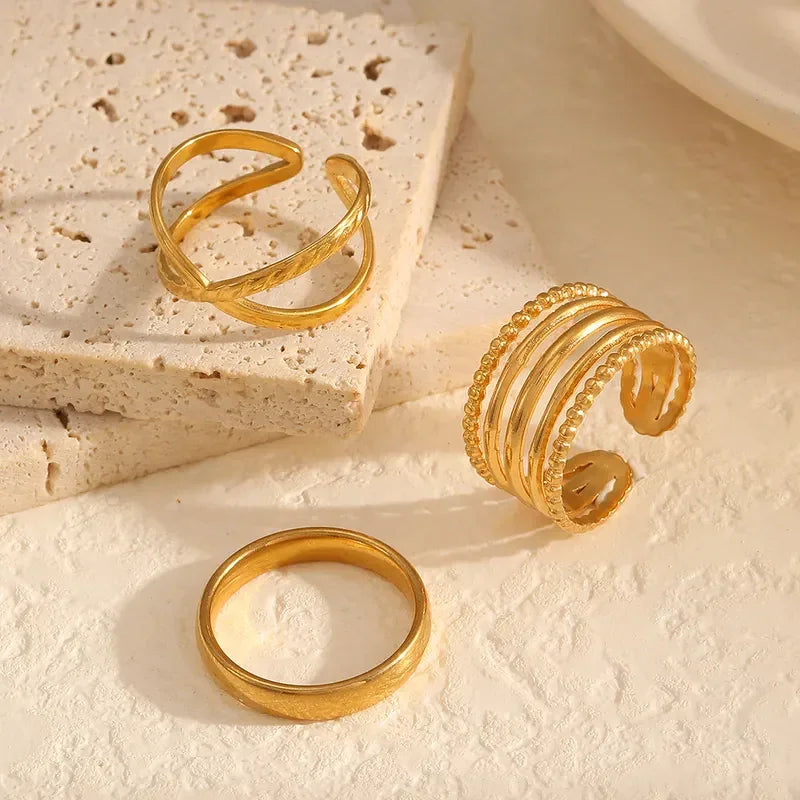 Threefold Grace Rings Set - Diatoms