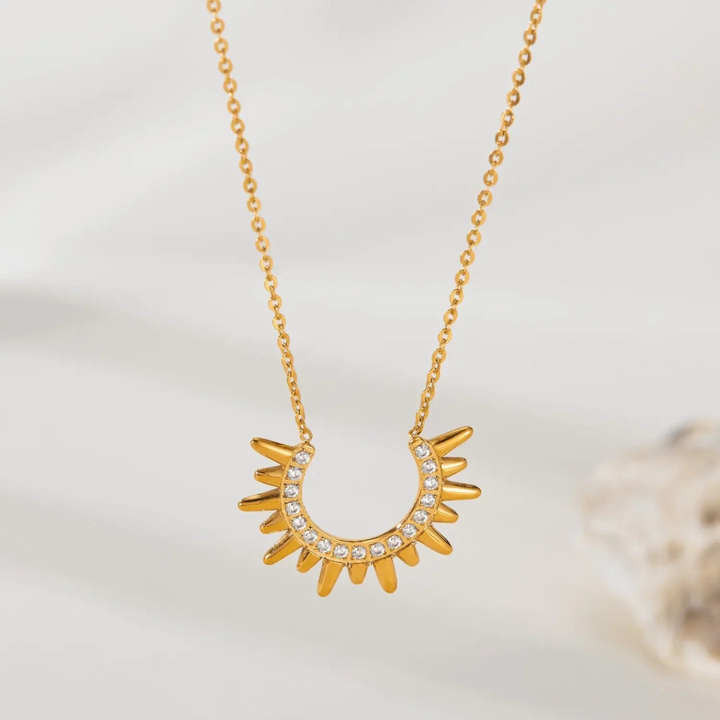 Luxy Sun Flower Rhinestone Necklace - Diatoms