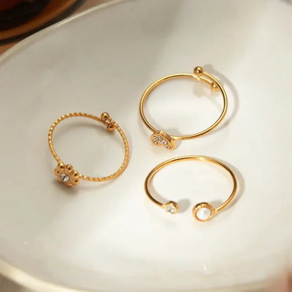 Flower Heart 3 Rings Set - Diatoms