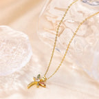 Diatoms Dragonfly Inlay Zircon Necklace - Diatoms