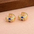 Commute Round Hoop Earrings - Diatoms