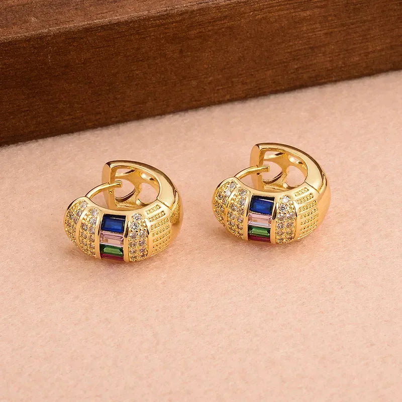 Commute Round Hoop Earrings - Diatoms