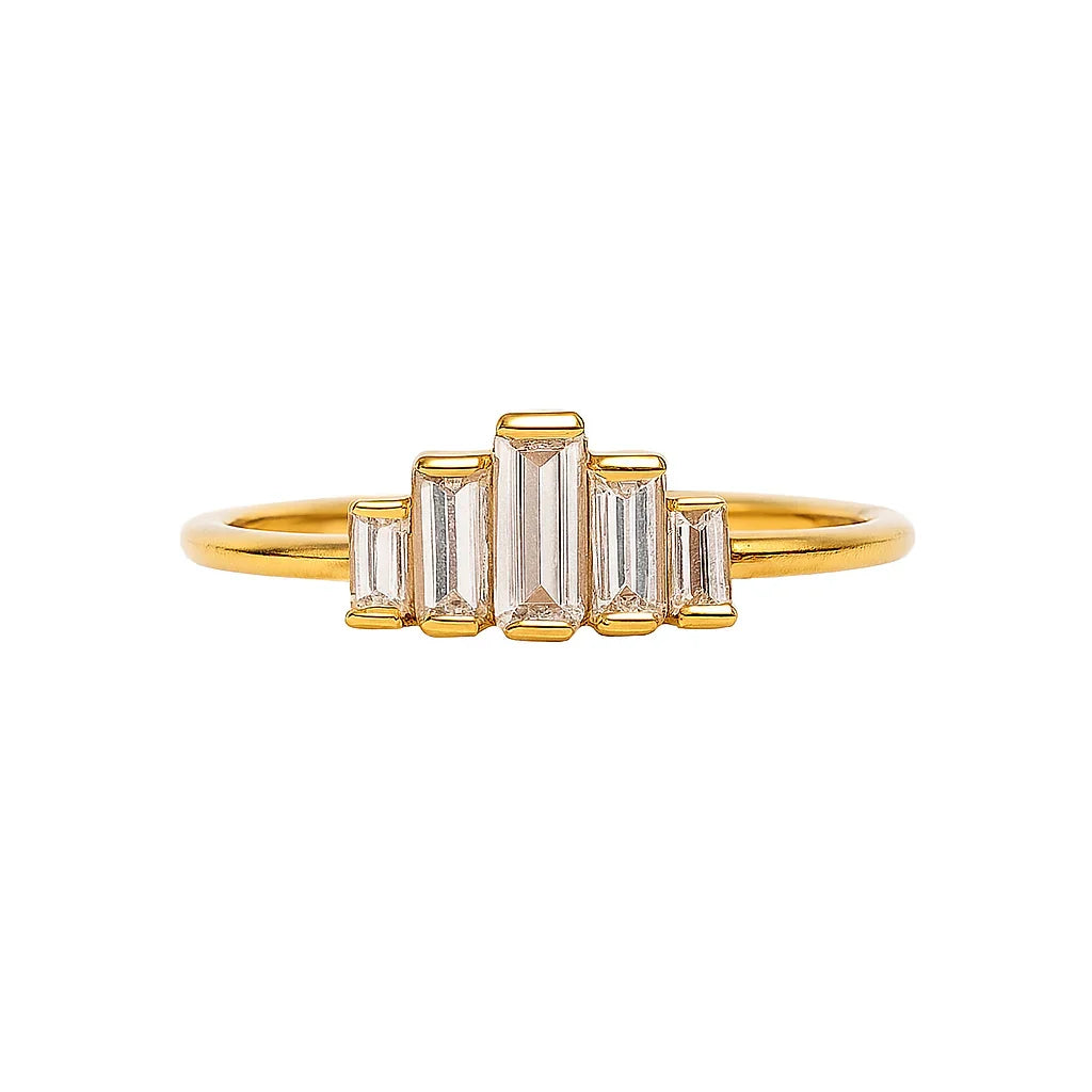 Five Baguette Diamond Ring - Diatoms