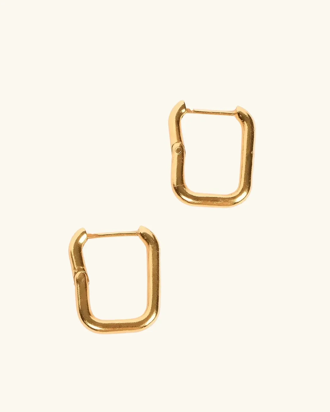 Square Dazzle Gold Hoops Earrings - Diatoms