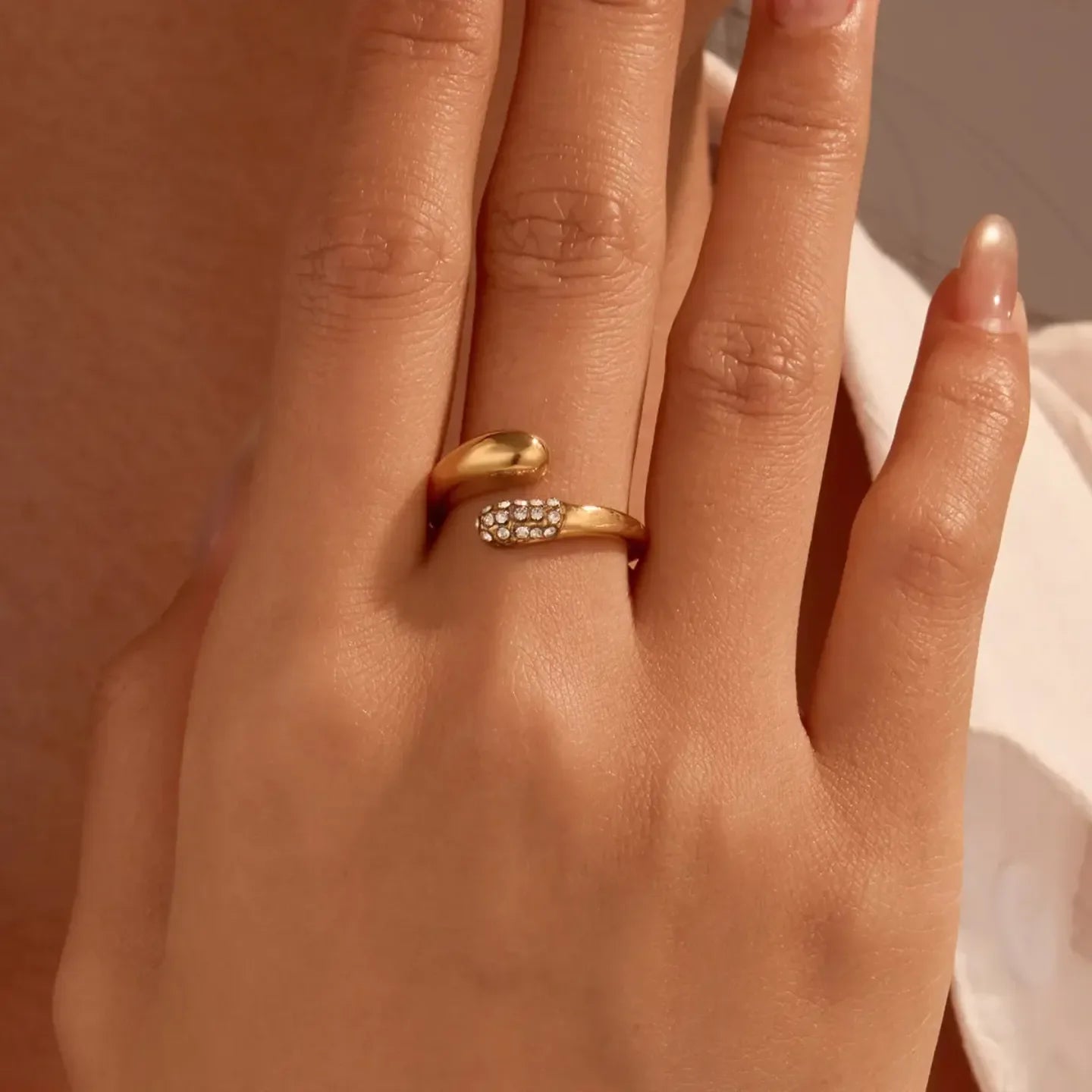 Luxe Gilded Adjustable Ring - Diatoms