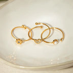 Flower Heart 3 Rings Set - Diatoms