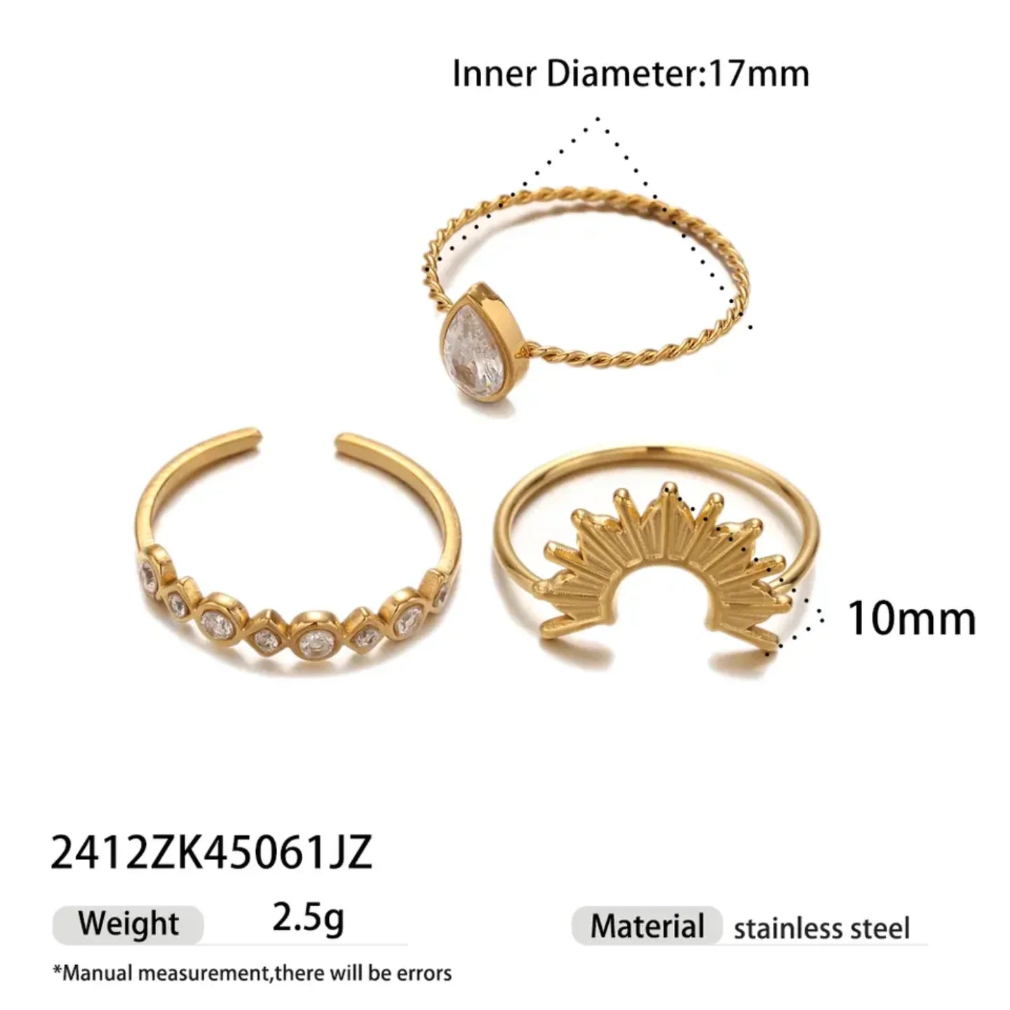 The Tiny Trio 3 Ring Set
