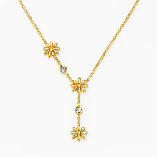 Sweet Flower Dainty Zircon Necklace - Diatoms
