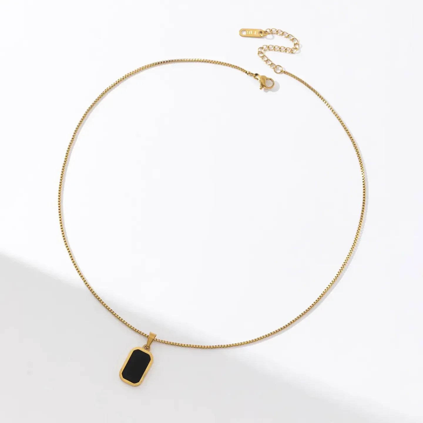 Black Enamel Gold Plated Necklace - Diatoms