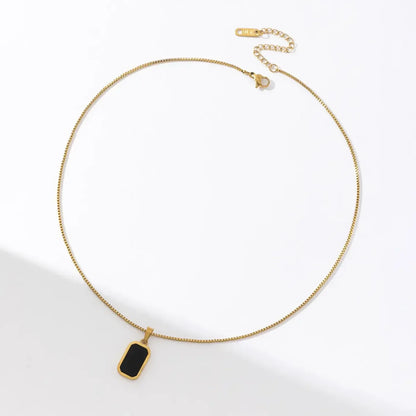 Black Enamel Gold Plated Necklace - Diatoms