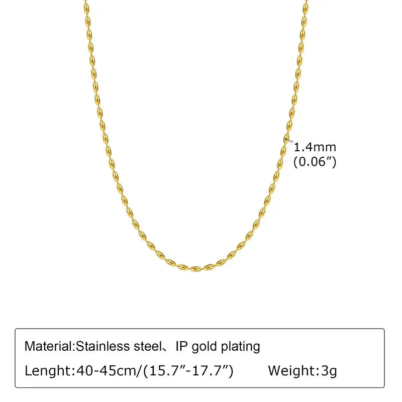 Gold Beaded Double Layered Necklace