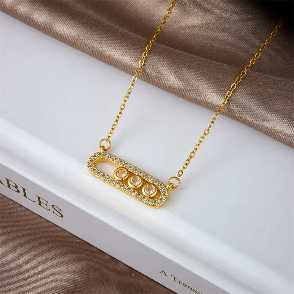 Simple Shiny Geometric Necklace - Diatoms