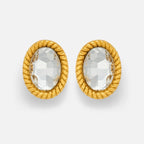 Geometric Glass Stone Ear Studs - Diatoms