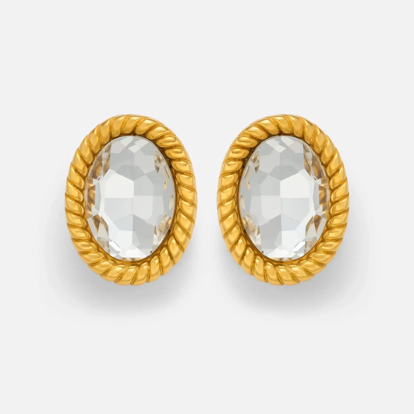 Geometric Glass Stone Ear Studs - Diatoms