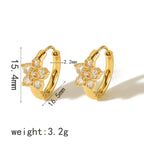 Flower Zircon Drop Earrings - Diatoms