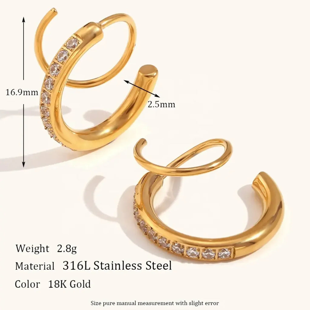 Dual Curl Elegance Earrings - Diatoms