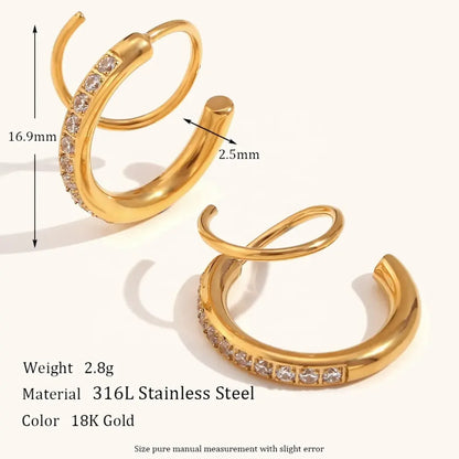 Dual Curl Elegance Earrings - Diatoms