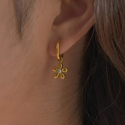 Artistic Flower Hoop Earrings - Diatoms