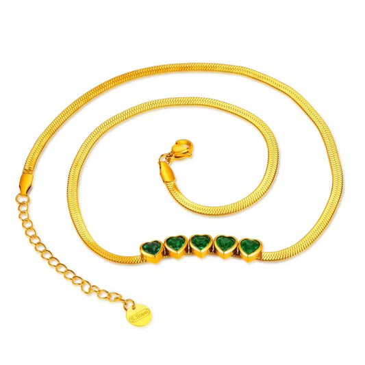 Heart Shape Inlay Necklace - Diatoms