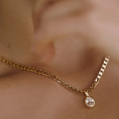 Modern Oval Chain Necklace - Diatoms