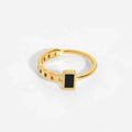 Black Charm Ring - Diatoms