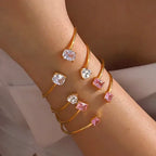 Heart Shape Zircon Bangle