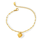 Golden Heart Chain Bracelet - Diatoms