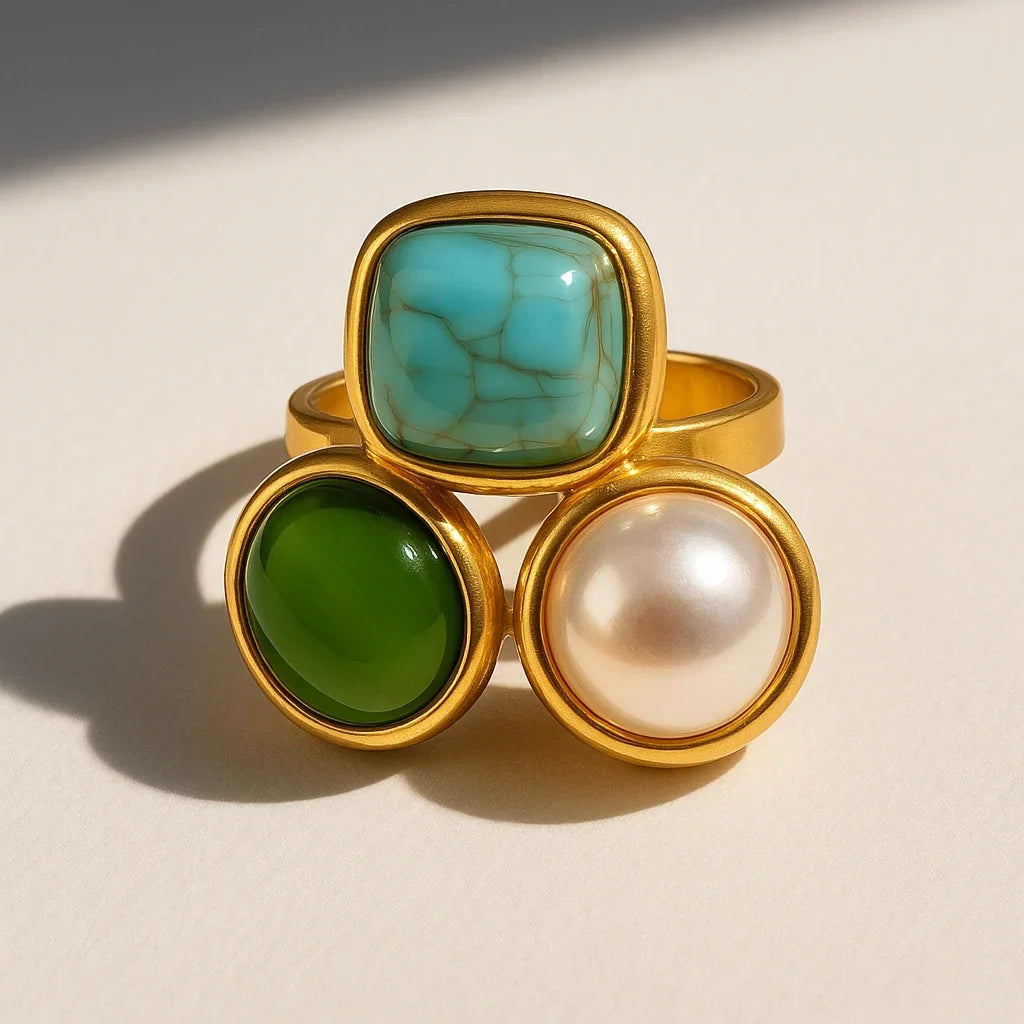 Retro Vintage Style Adjustable Ring - Diatoms