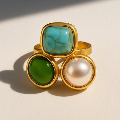 Retro Vintage Style Adjustable Ring - Diatoms